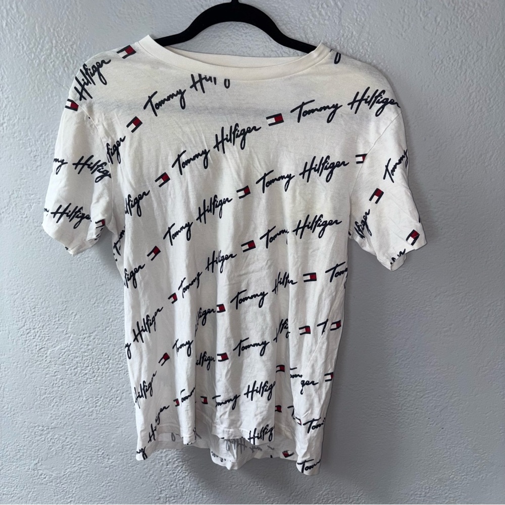 Kids XL Tommy Hilfiger Logo Print White Tee